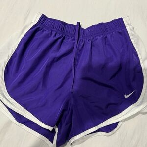 Nike Dri-FIT Running Shorts Purple White Trim Athletic Workout Women’s Size M